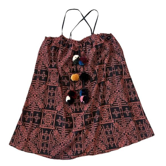 Red Carter Calypso Embroidered Pom Pom Mini-Dress Size XS - Picture 10 of 15